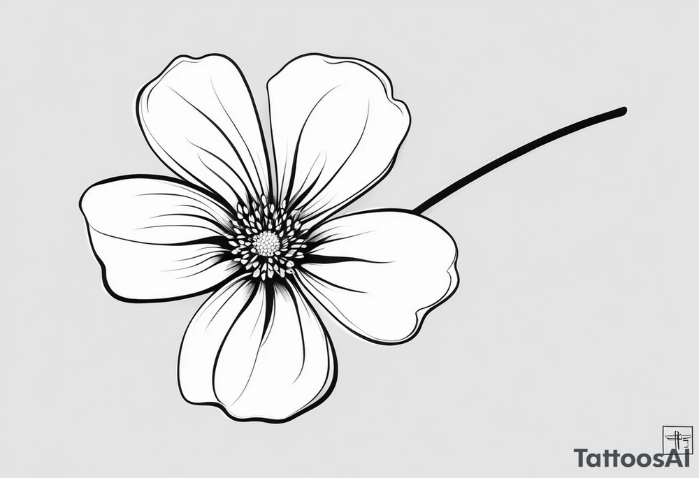 one very simple and no detailed waratha flower with stem in black and white tattoo idea