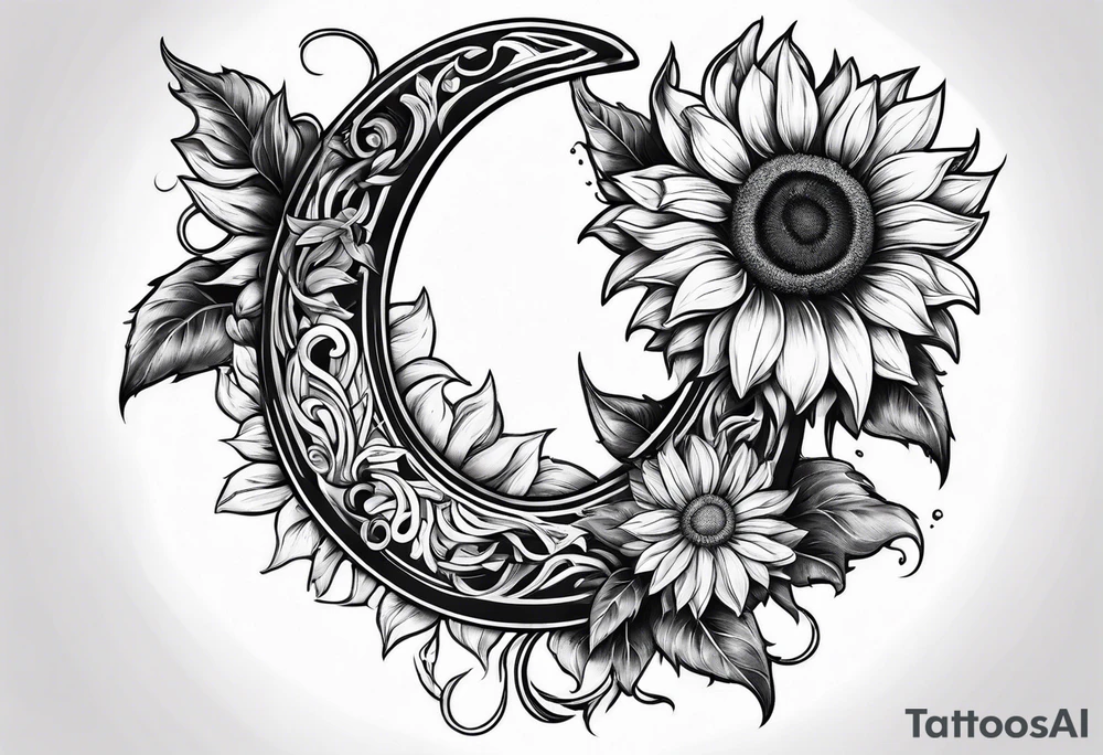 Horseshoe with a sunflower tattoo idea