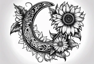Horseshoe with a sunflower tattoo idea