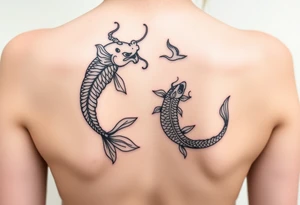 Koi fish and dragon tattoo idea
