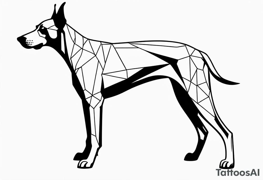 doberman full body minimalistic tattoo idea