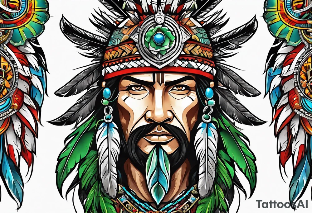Native American, Irish, German, crest style, masculine, tattoo idea