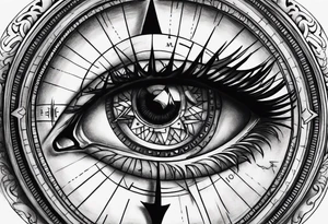 Eyes in the middle of a compass tattoo idea