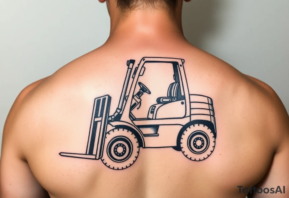 powerful majestic forklift tattoo idea