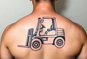powerful majestic forklift tattoo idea