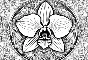 Rhaven and white orchid tattoo idea