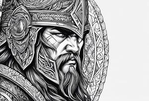 Valhalla round shield berserker tattoo idea