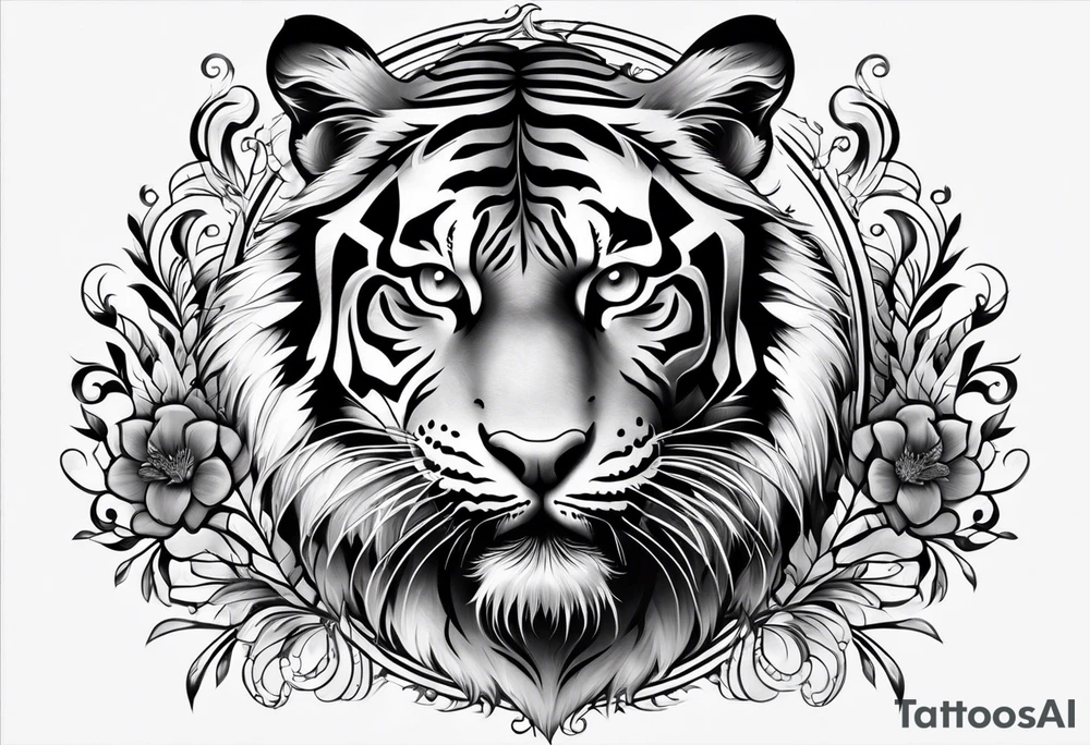 tiger vertical tattoo idea