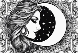 Gothic moon tattoo idea