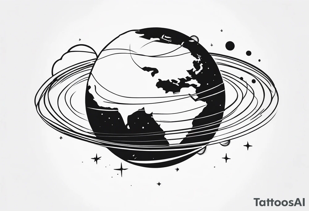 planet's moving around the world tattoo idea