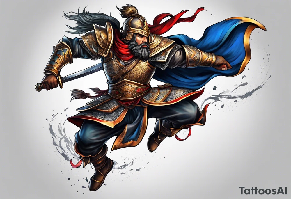 leaping warrior tattoo idea