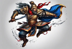 leaping warrior tattoo idea