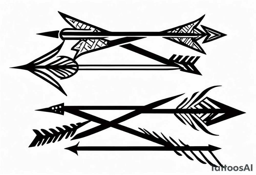 three minimalistic parallel medieval arrows. tattoo idea