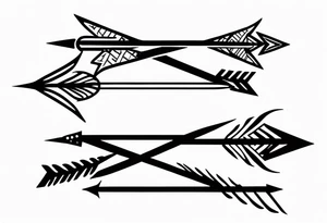 three minimalistic parallel medieval arrows. tattoo idea