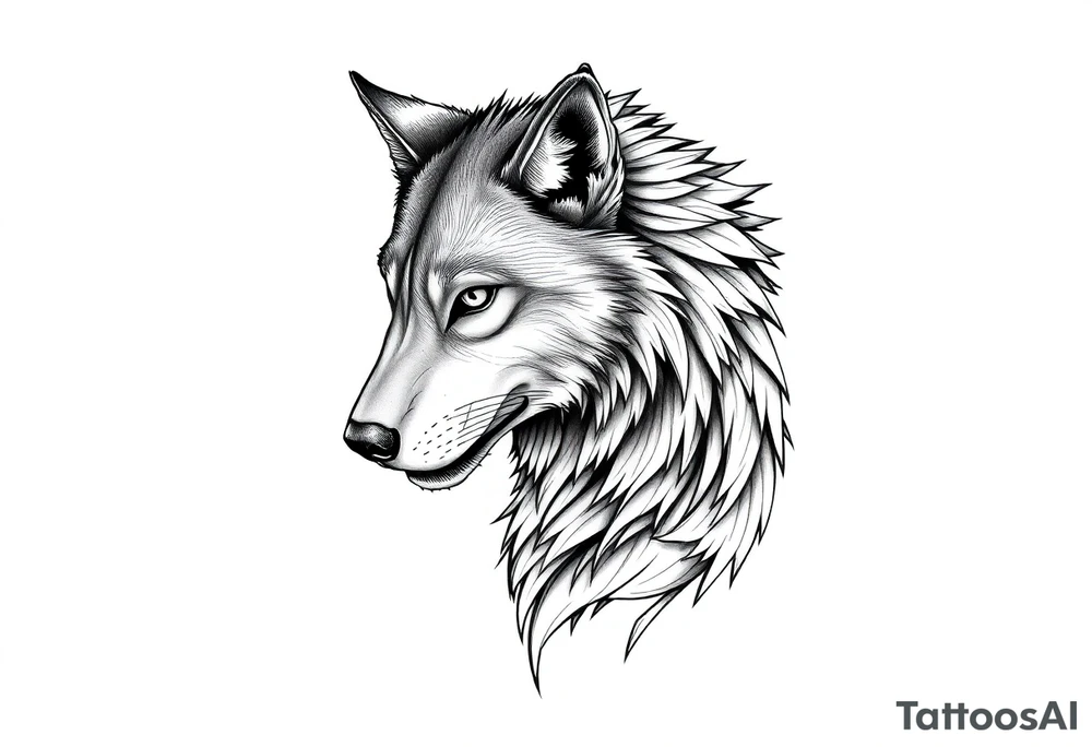 mongolian grey wolf tattoo idea