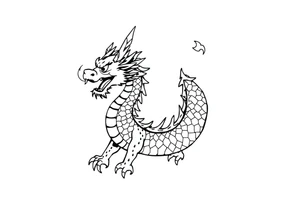 Japanese dragon eating its own tail like an ouroboros tattoo idea