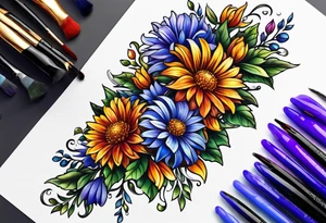 aster design tattoo idea