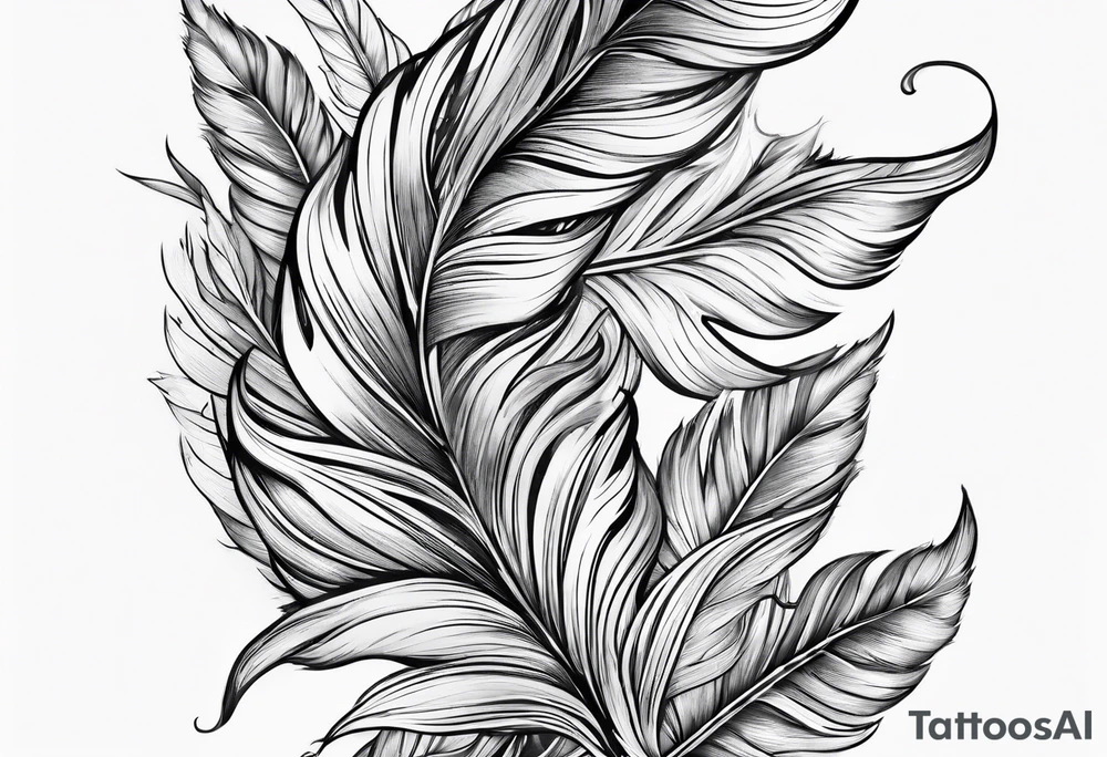 leaves that look like feathers tattoo idea
