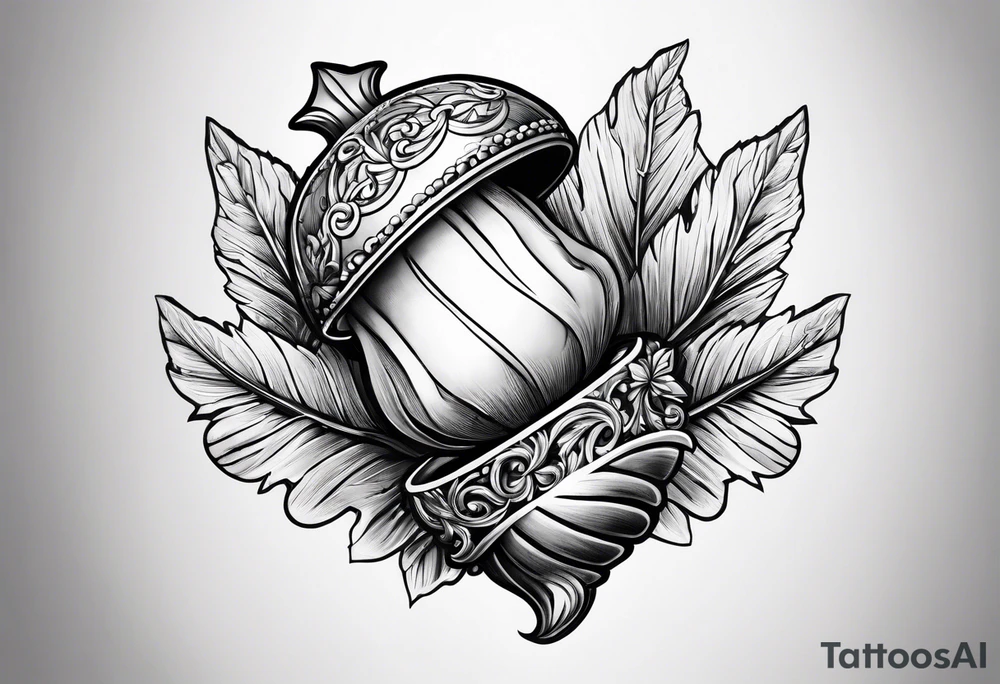Flying acorn tattoo idea