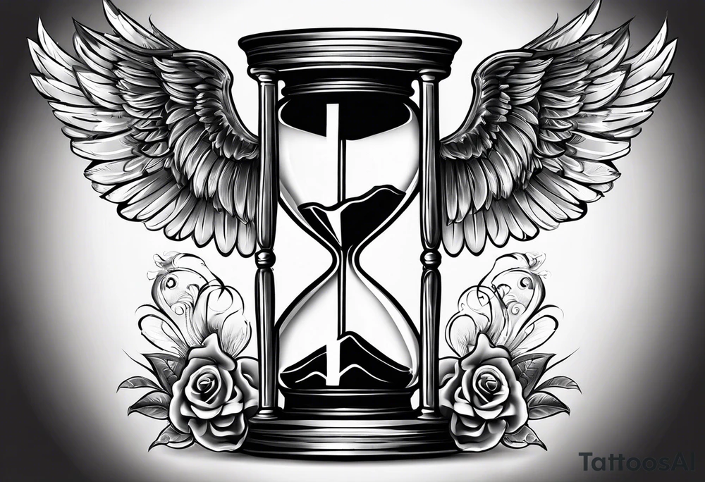 hourglass with wing carpe diem for men tattoo idea