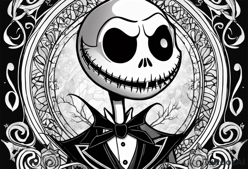 Jack Skellington with date of birth tattoo idea Jack Skellington with date of birth tattoo idea