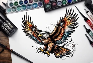 Hawk on sword tattoo idea