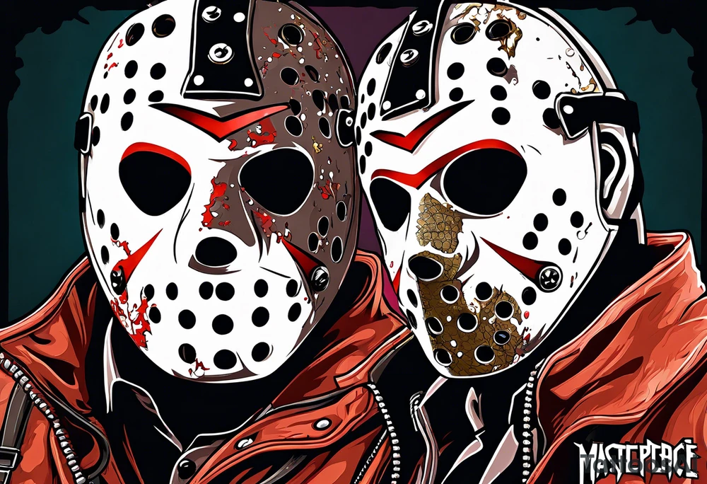 Friday the 13th Jason mask, Japanese art tattoo idea
