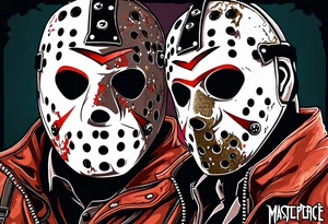 Friday the 13th Jason mask, Japanese art tattoo idea