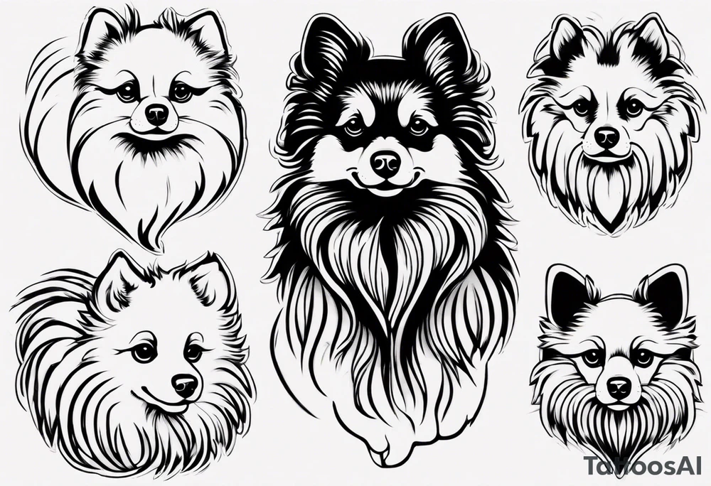 a pomerian dog tattoo idea