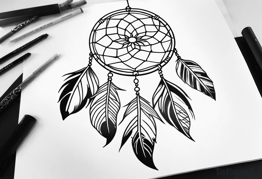 dream catcher long tattoo idea