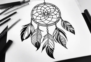 dream catcher long tattoo idea
