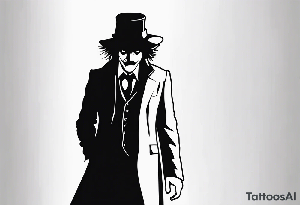 the babadook from the movie in a shadow tattoo idea
