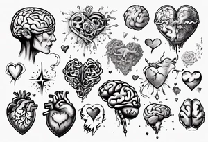 Heart and brain floating away tattoo idea