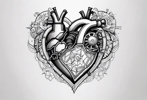 Mechanical Heart LOVE tattoo idea