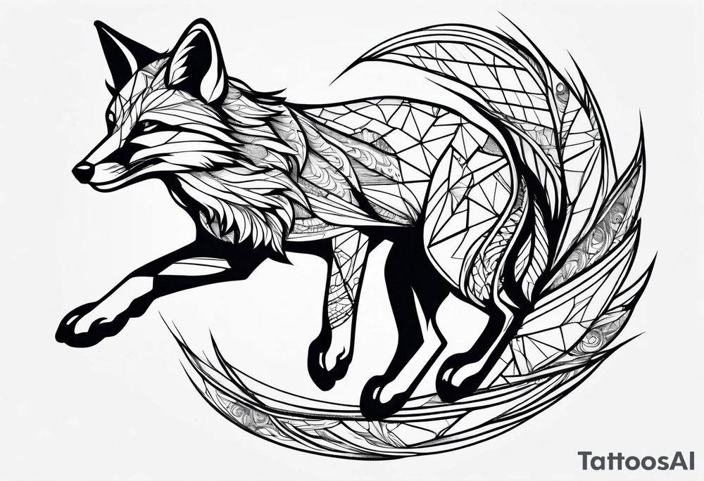 Fox leaping tattoo idea