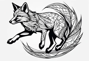 Fox leaping tattoo idea