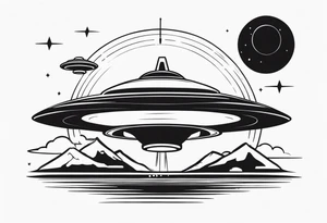 alien ufo with beam tattoo idea