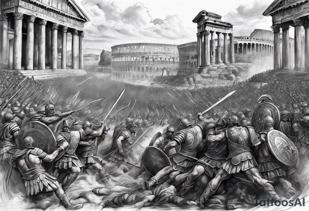 Roman battle in Rome tattoo idea