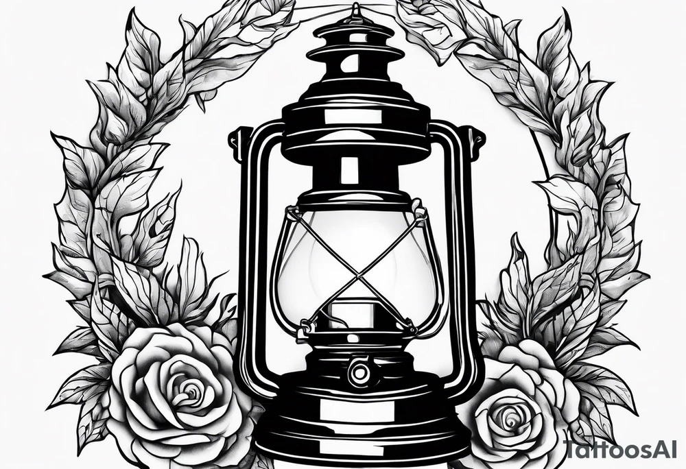 Oil lamp in graveyard tattoo idea