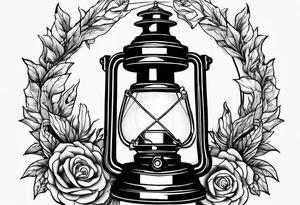 Oil lamp in graveyard tattoo idea