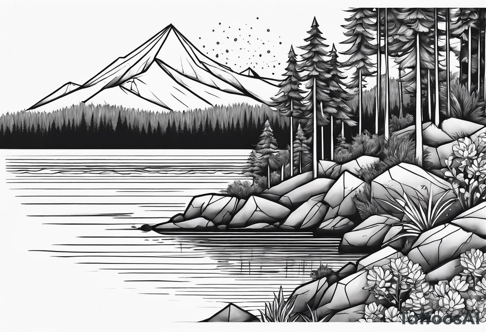 Ocean and forest tattoo idea