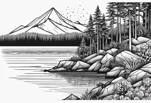 Ocean and forest tattoo idea