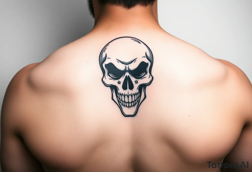 Evil clown skull tattoo idea