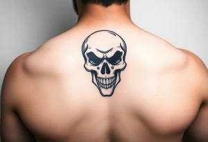 Evil clown skull tattoo idea