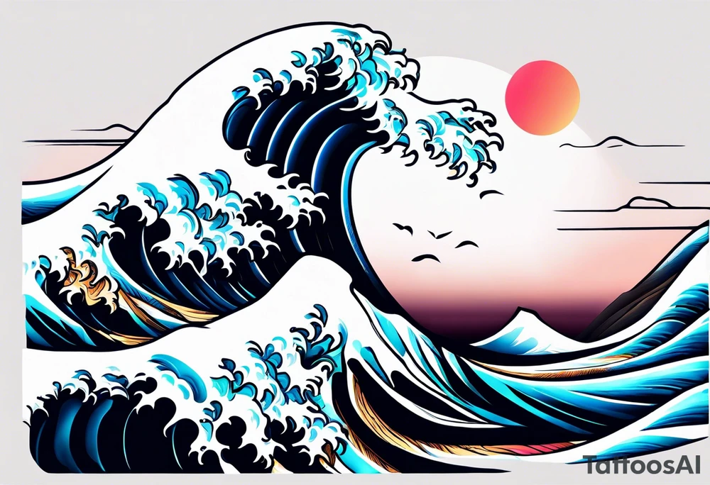 simple wave for outside forearm tattoo idea