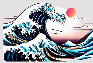 simple wave for outside forearm tattoo idea