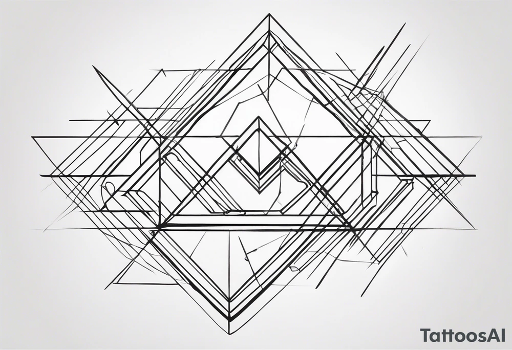 I'd like a minimalist geometric tattoo design symbolizing balance in life.  The design should be abstract. I'm open to various geometric shapes and patterns, but prioritize a harmonious and balanced overall look. tattoo idea