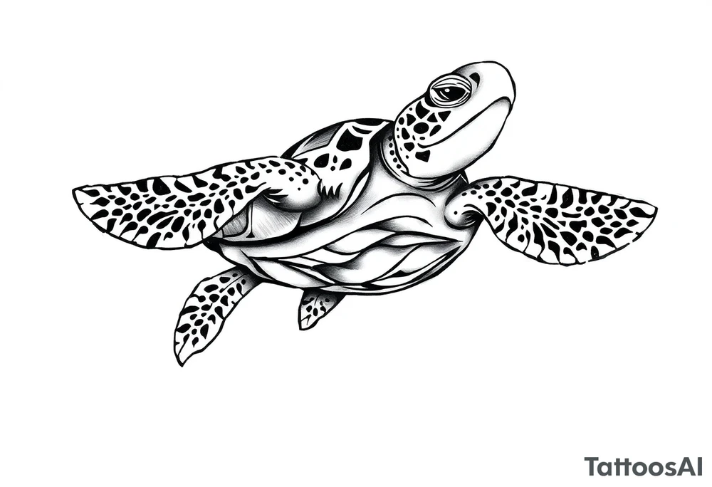 Sea turtle  tribal tattoo idea