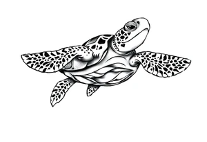 Sea turtle  tribal tattoo idea