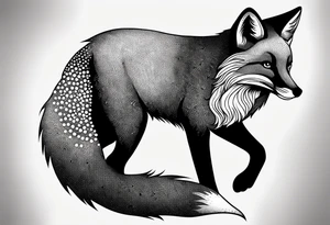 fox, realistic, on the move tattoo idea